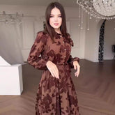French Hepburn Jacquard Large Swing Dress